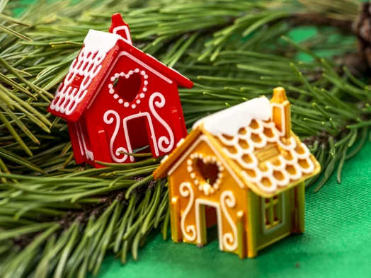 Tarjeta De Navidad Personalizada "Amigos En Nuevo Hogar" – Hecha A Mano – Casa De Jengibre (Marvello)