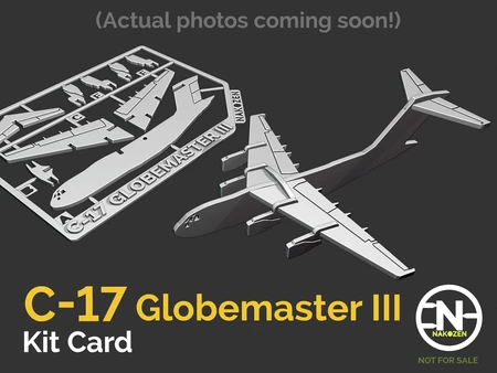 Modelo 3d de Tarjeta de kit c-17 globemaster iii para impresoras 3d