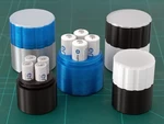  Battery cases for 4 aa or 4 aaa batteries. with screw-caps.  3d model for 3d printers