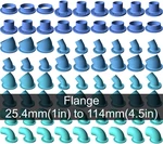 Modelo 3d de Bridas de manguera de vacío para conectar a superficies planas. para impresoras 3d