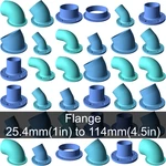  Vacuum hose flanges to connect to flat surfaces.  3d model for 3d printers