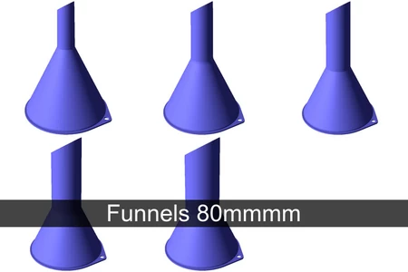 Modelo 3d de Embudo. varios tamaños de 25 mm a 200 mm  para impresoras 3d