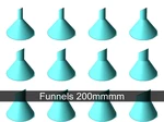  Funnels. various sizes 25mm to 200mm   3d model for 3d printers