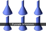  Funnels. various sizes 25mm to 200mm   3d model for 3d printers