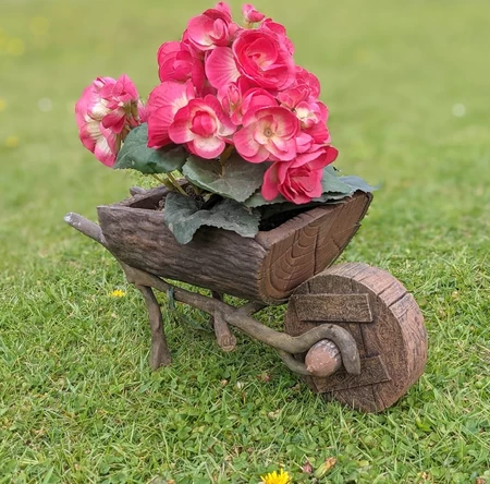 Cartoon-Style Wheelbarrow Planter