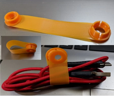 Modelo 3d de Clip de cable con botón para impresoras 3d