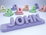  3d name from letters - standard font  3d model for 3d printers