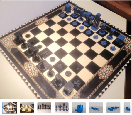  Minecraft chess  3d model for 3d printers
