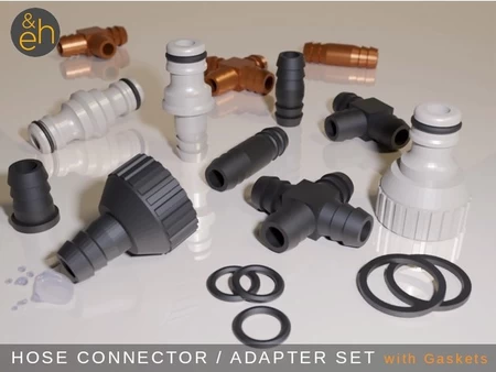 Hose Connector / Adapter Set - Gardena (R) Quick-Connect Compatible, 3/4