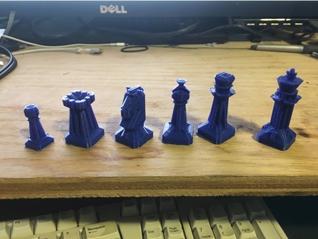  Art deco chess pieces  3d model for 3d printers
