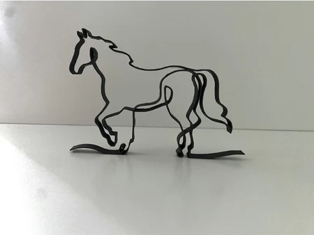 One line art horse