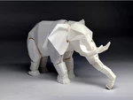 Modelo 3d de Elefante en blanco para impresoras 3d