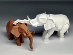 Modelo 3d de Elefante en blanco para impresoras 3d