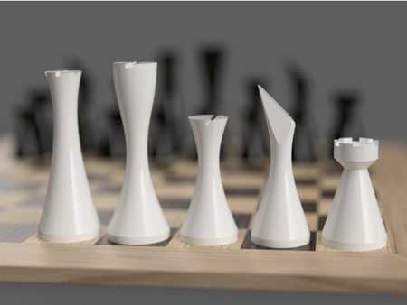 Minimalist contemporary chess set