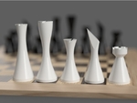  Minimalist contemporary chess set  3d model for 3d printers