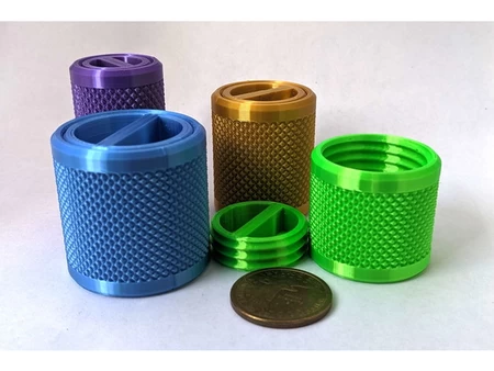  Knurled flush screw lid container - customizable  3d model for 3d printers