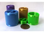  Knurled flush screw lid container - customizable  3d model for 3d printers