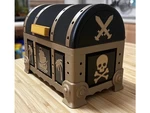 Modelo 3d de Cofre del tesoro de piratas para impresoras 3d