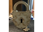  Functional dichotomous padlock with skeleton key, 100% printable, no hardware required  3d model for 3d printers