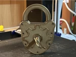  Functional dichotomous padlock with skeleton key, 100% printable, no hardware required  3d model for 3d printers