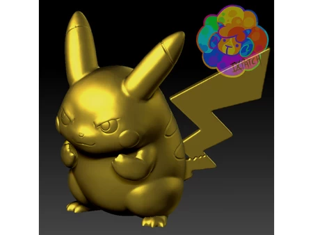  Retro pikachu - pokémon yellow version artwork  3d model for 3d printers