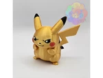 Modelo 3d de Pikachu retro-ilustraciones de pokémon versión amarilla para impresoras 3d