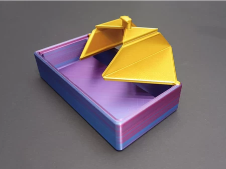  Luxurious storage box with origami folding lid(s)  3d model for 3d printers