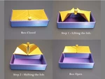  Luxurious storage box with origami folding lid(s)  3d model for 3d printers