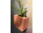  Fin vases pot (with a wall mount)  3d model for 3d printers