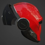  Cyber red hood inspired helmet  3d model for 3d printers