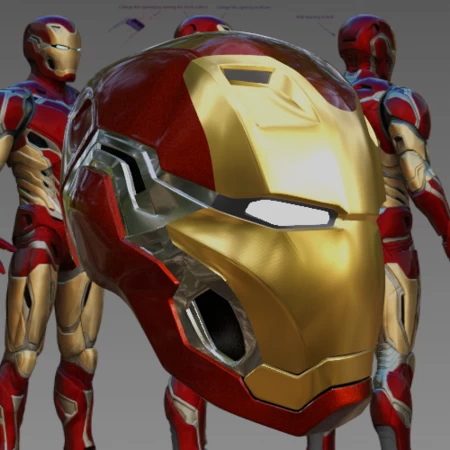 Modelo 3d de Casco inspirado en el campus de mark 80 iron man avengers para impresoras 3d