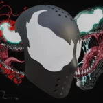 Modelo 3d de Concha facial inspirada en venom para impresoras 3d