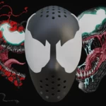 Modelo 3d de Concha facial inspirada en venom para impresoras 3d