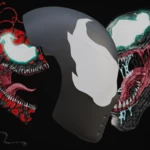 Modelo 3d de Concha facial inspirada en venom para impresoras 3d