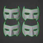 Modelo 3d de Paquete de máscara de dominó inspirado en kyle rayner de linterna verde para impresoras 3d