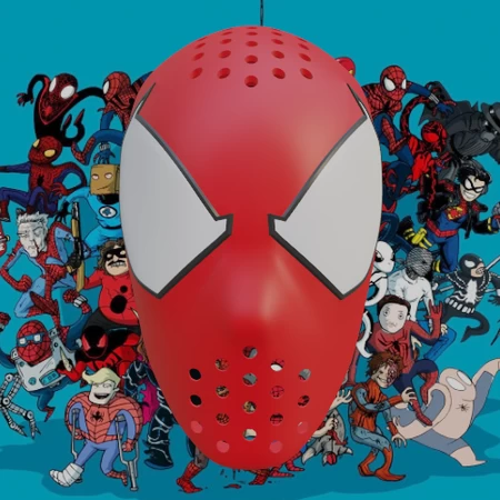  Scarlet spider-man ben reilly inspired face shell  3d model for 3d printers
