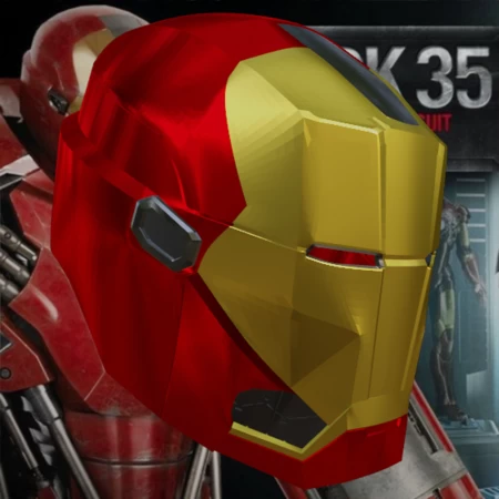 Modelo 3d de Casco inspirado en el pargo rojo mark 35 para impresoras 3d