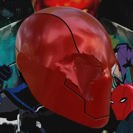 Red hood rebirth damaged inspired helmet  3d model for 3d printers