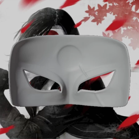 Modelo 3d de  máscara inspirada en katana para impresoras 3d