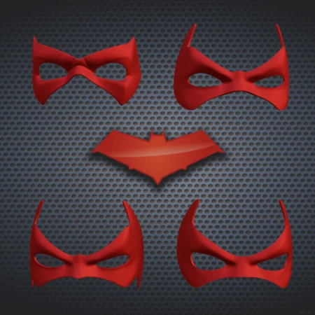  Red hood domino inspired mask pack  3d model for 3d printers