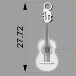 Modelo 3d de Guitarra colgante de música de la joyería de la impresión 3d de la modelo para impresoras 3d