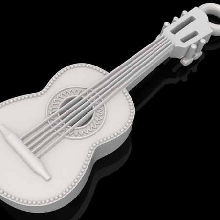 Guitar pendant music jewelry 3D print model