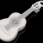  Guitar pendant music jewelry 3d print model  3d model for 3d printers