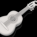 Modelo 3d de Guitarra colgante de música de la joyería de la impresión 3d de la modelo para impresoras 3d