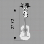 Modelo 3d de Guitarra colgante de música de la joyería de la impresión 3d de la modelo para impresoras 3d