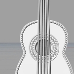  Guitar pendant music jewelry 3d print model  3d model for 3d printers