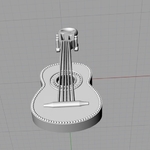  Guitar pendant music jewelry 3d print model  3d model for 3d printers