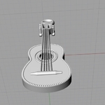 Modelo 3d de Guitarra colgante de música de la joyería de la impresión 3d de la modelo para impresoras 3d