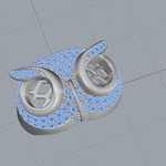  Owl ring jewelry ring with stones 3d print model  3d model for 3d printers