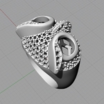  Owl ring jewelry ring with stones 3d print model  3d model for 3d printers